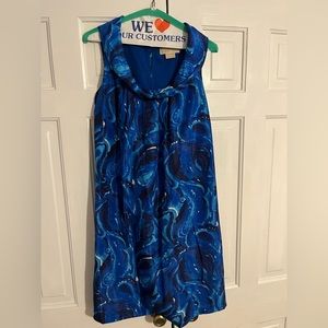 Michael Michael Kors blue silk patterned sleeveless dress size 4